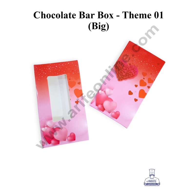 CAKE DECOR Big Printed Chocolate Bar Box - Theme 1 ( Pack of 10 Pcs )