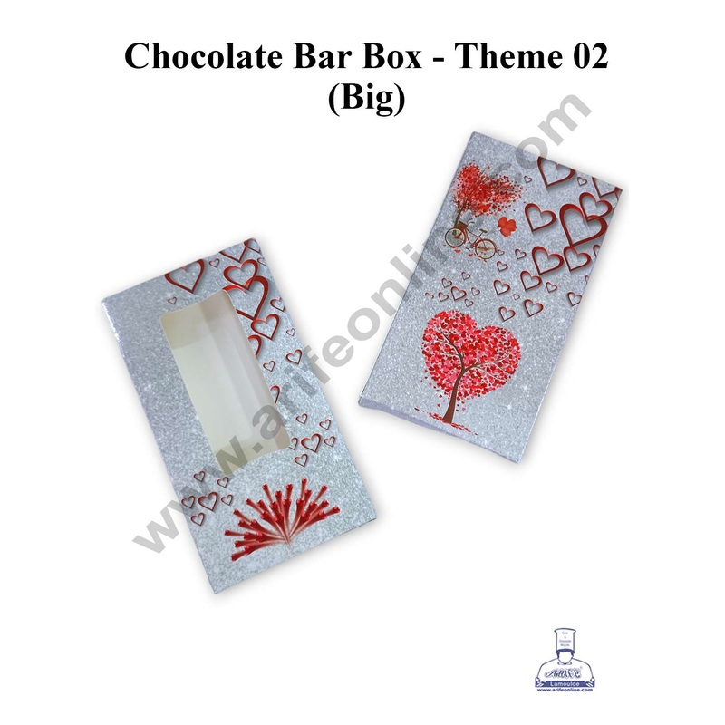 CAKE DECOR Big Printed Chocolate Bar Box - Theme 2 ( Pack of 10 Pcs )