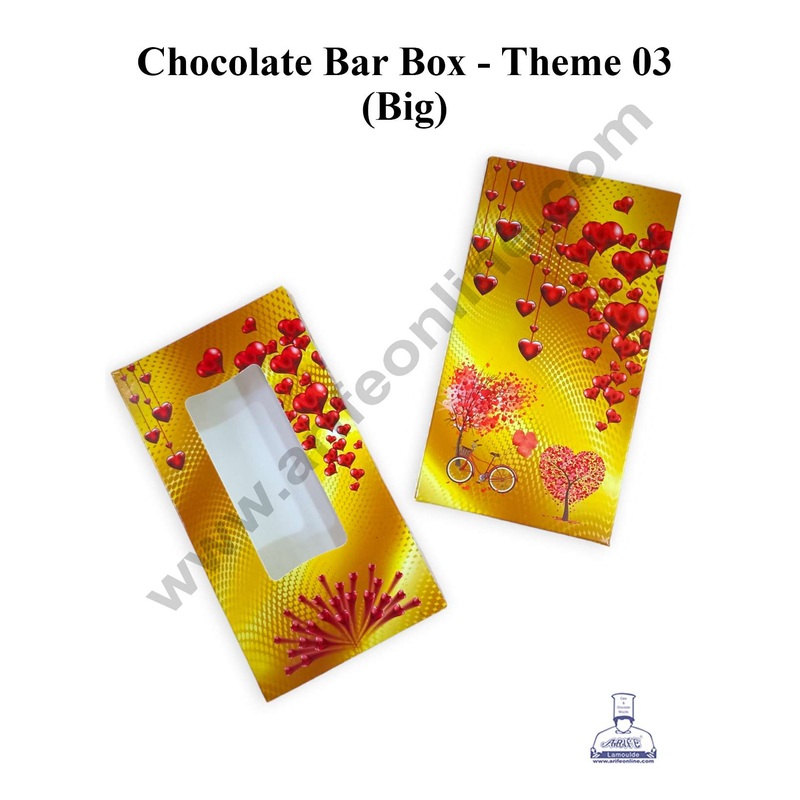 CAKE DECOR Big Printed Chocolate Bar Box - Theme 3 ( Pack of 10 Pcs )