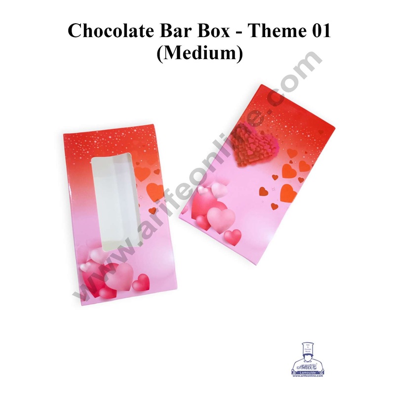 CAKE DECOR Medium Printed Chocolate Bar Box - Theme 1 ( Pack of 10 Pcs )
