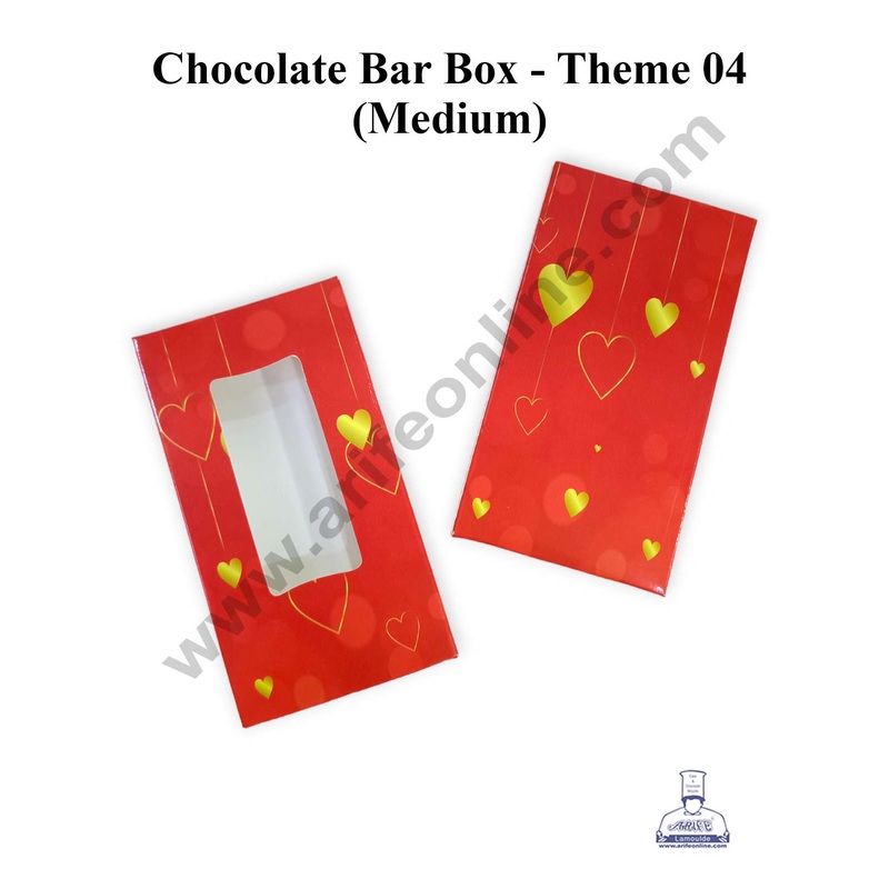 CAKE DECOR Medium Printed Chocolate Bar Box - Theme 4 ( Pack of 10 Pcs )