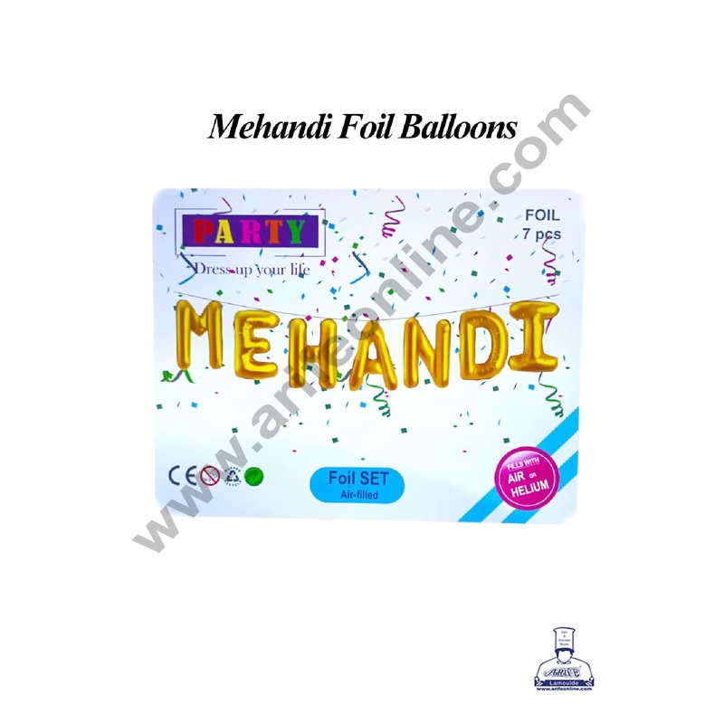 CAKE DECOR Mehandi Foil Balloons | Party Decoration | Wedding Decoration