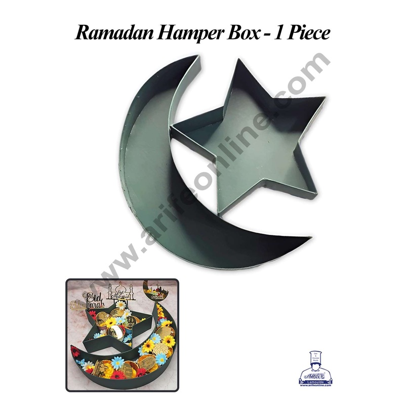 CAKE DECOR Moon-Star Shape Monogram Gift Box | Ramadan Hamper Box | Chand Sitara | Present Box