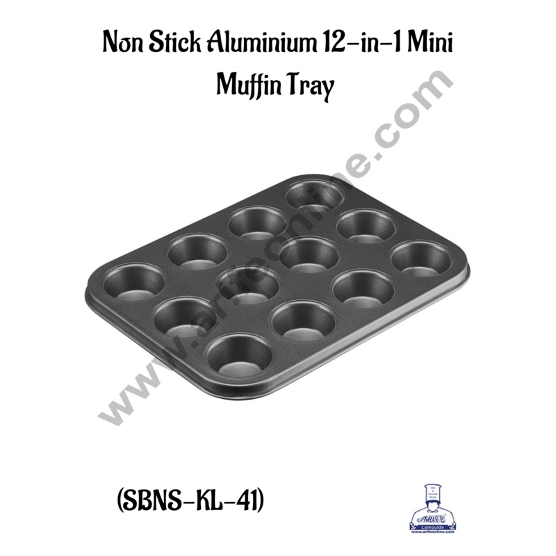 CAKE DECOR Non Stick Aluminium 12-in-1 Mini Muffin Tray (SBNS-KL-41)