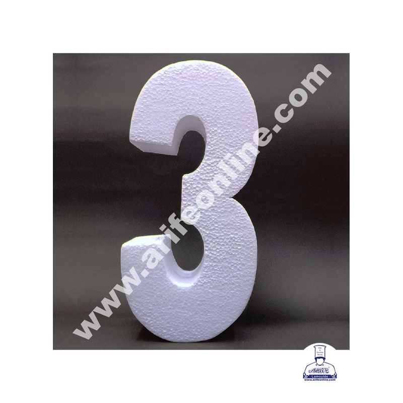 CAKE DECOR Three Number 4 Inch Cake Dummy - 1 Piece