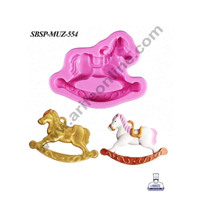 CAKE DECOR 1 Cavity Rocking Horse Silicone Fondant mould | Cake Decoration - (SBSP-MUZ-554)