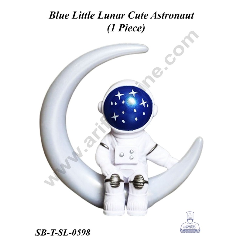 CAKE DECOR 1 Piece Blue Little Moon Space Toy Cute Astronaut Toy for Cake Toppers(SB-T-SL-0598)