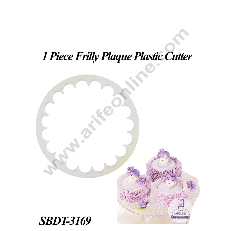 CAKE DECOR 1 Piece Frilly Plaque Plastic Cutter (SBDT-3169)