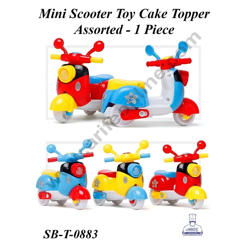 CAKE DECOR 1 Piece Mini Scooter Vehicle Cake Toy Topper | Decorations Figurines - Assoretd Color (SB-T-0883)