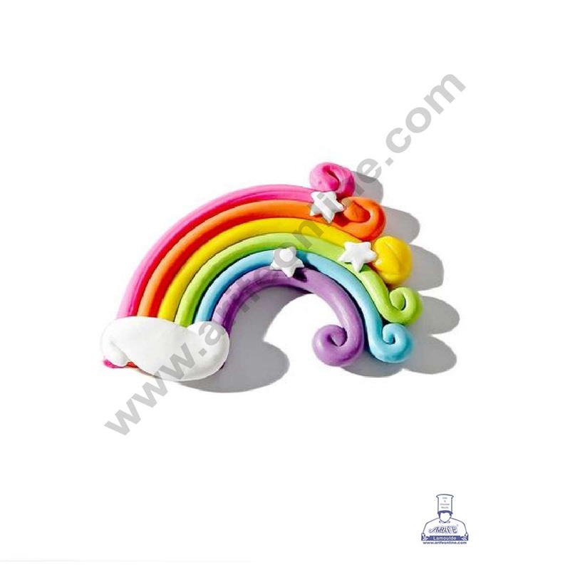CAKE DECOR 1 Piece Multi Colour Rainbow Medium Cake Topper | Decoration Figurines | - (SBRainbow-015)