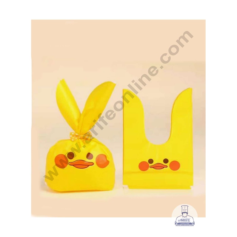 CAKE DECOR 10 Pcs Large Rabbit Ear Candy Gift Bags | Cute Plastic Bunny Goodie Bags | Candy Bags for Kids