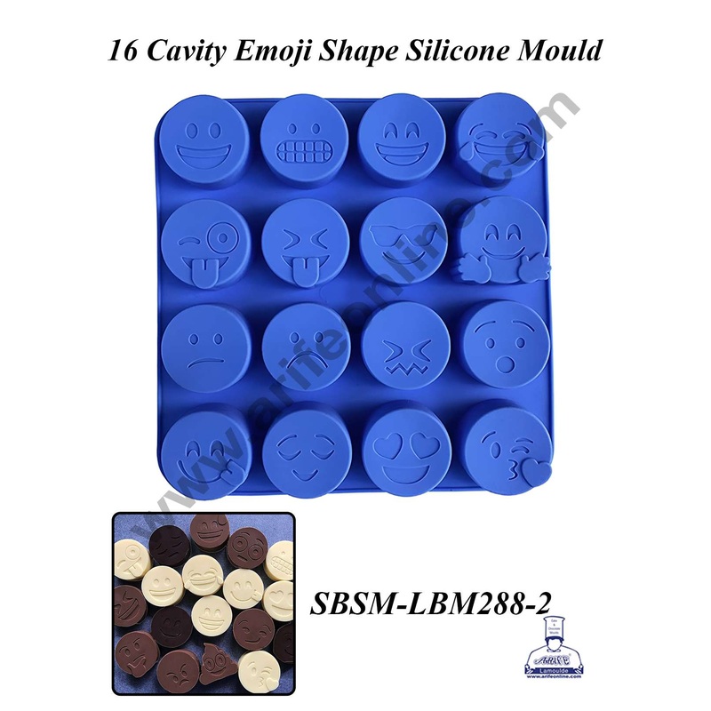 CAKE DECOR 16 Cavity Emoji Shape Silicone Mould | Emoji MoonCake - (SBSM-LBM288-2)