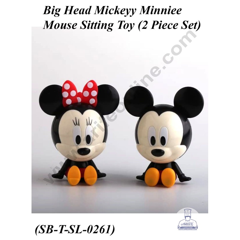 CAKE DECOR 2 Pcs Big Head Mickeyy Minniee Mouse Sitting Toy for Cake Topper and cake (SB-T-SL-0261)