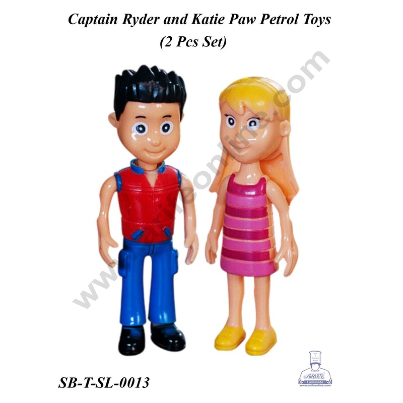CAKE DECOR 2 Pcs Set Captain Ryder and Katie Paw Patrol Toys for Cake Topper(SB-T-SL-0013)