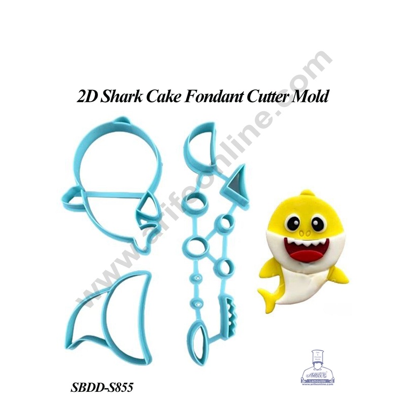 CAKE DECOR 2D Baby Shark Cake  Fondant Plastic Cutter Mold (SBDD-S855)