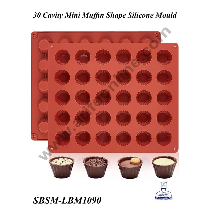 CAKE DECOR 30 Cavity Mini Muffin Shape Silicone Mould | Muffin Mould - (SBSM-LBM1090)