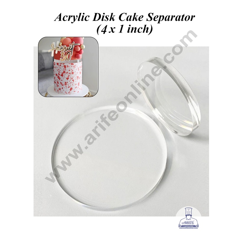 CAKE DECOR 4 inch Round Acrylic Disk Cake Spacer | Cake Divider Spacer | Cake Decoration