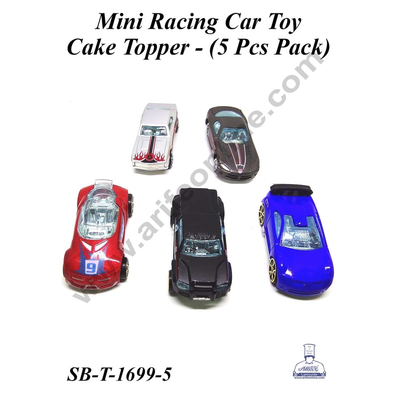 CAKE DECOR 5 Piece Mini Racing Car  Cake Toy Topper | Decorations Figurines - (SB-T-1699-5)