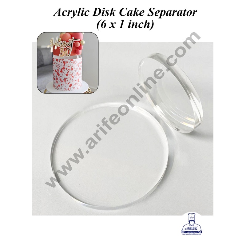 CAKE DECOR 6 inch Round Acrylic Disk Cake Spacer | Cake Divider Spacer | Cake Decortaion