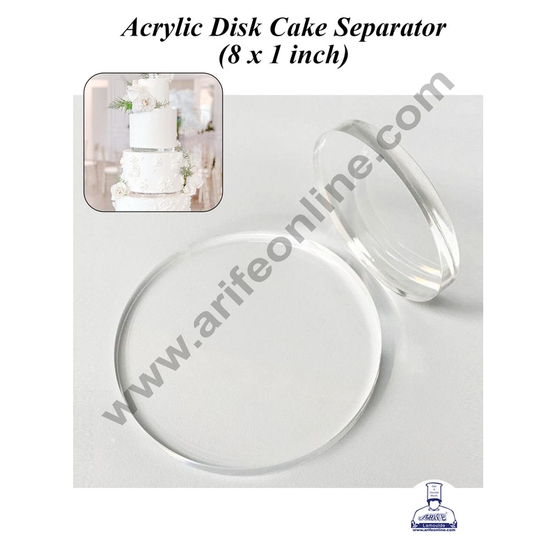 CAKE DECOR 8 inch Round Acrylic Disk Cake Spacer | Cake Divider Spacer | Cake Decortaion