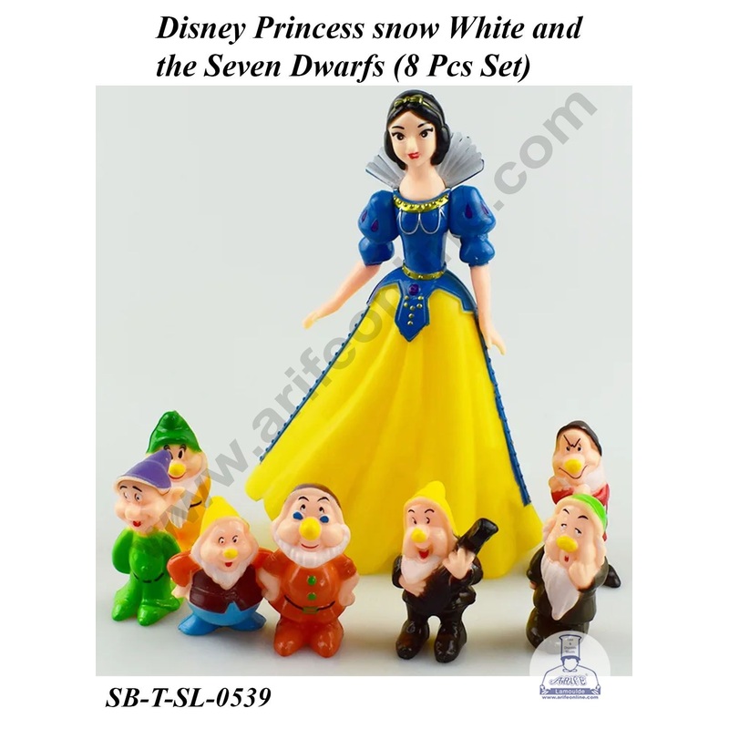 CAKE DECOR 8 Pcs Set Disney Princess snow White and the Seven Dwarfs Toys for Cake Toppers(SB-T-SL-0539)