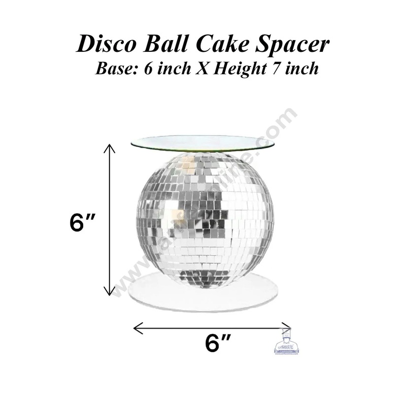 CAKE DECOR Disco Ball Cake Spacer For Cake and Cupcake Decoration - Base 6 inch X Height 6 inch