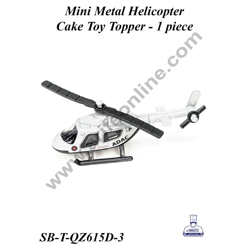 CAKE DECOR Mini Metal Helicopter Cake Toy Topper | Decorations Figurines - 1 piece (SB-T-QZ615D-3)