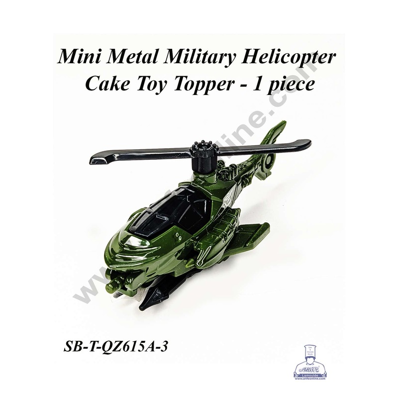 CAKE DECOR Mini Metal Military Helicopter Cake Toy Topper | Decorations Figurines - 1 piece (SB-T-QZ615A-3)