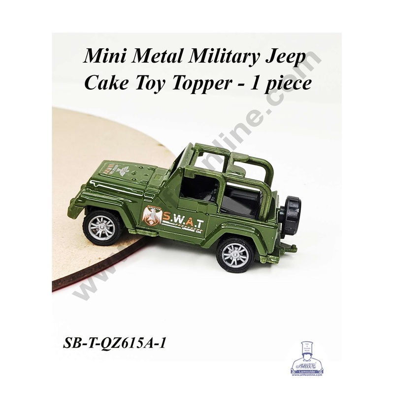 CAKE DECOR Mini Metal Military Jeep Cake Toy Topper | Decorations Figurines - 1 piece (SB-T-QZ615A-1)