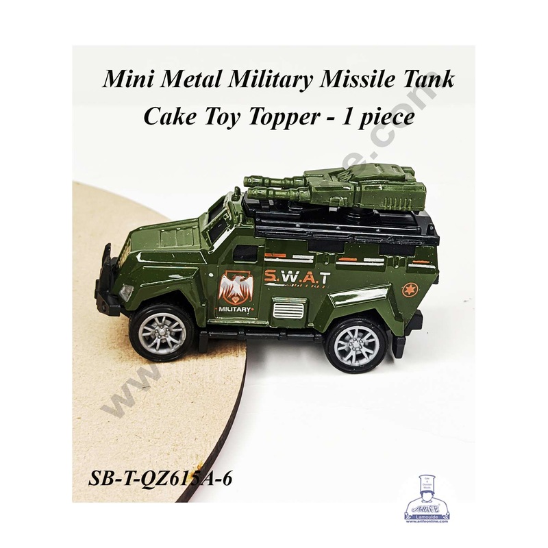 CAKE DECOR Mini Metal Military Missile Tank Cake Toy Topper | Decorations Figurines - 1 piece (SB-T-QZ615A-6)