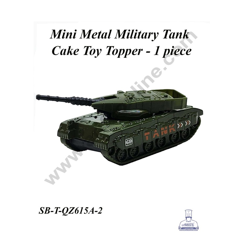 CAKE DECOR Mini Metal Military Tank Cake Toy Topper | Decorations Figurines - 1 piece (SB-T-QZ615A-2)