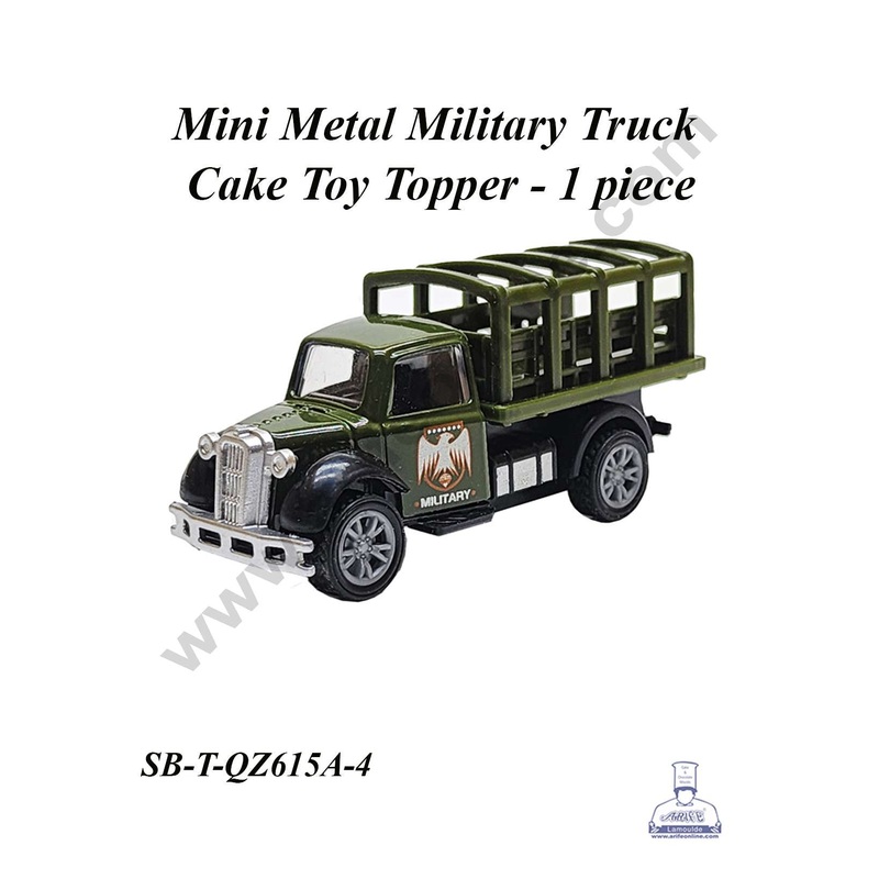 CAKE DECOR Mini Metal Military Truck Cake Toy Topper | Decorations Figurines - 1 piece (SB-T-QZ615A-4)