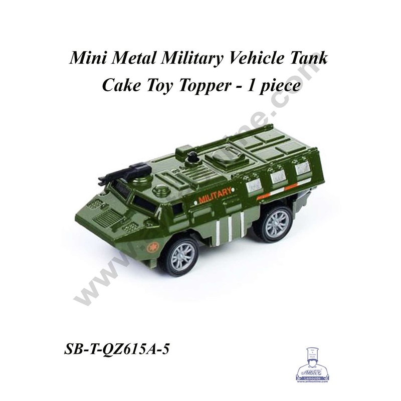 CAKE DECOR Mini Metal Military Vehicle Tank Cake Toy Topper | Decorations Figurines - 1 piece (SB-T-QZ615A-5)