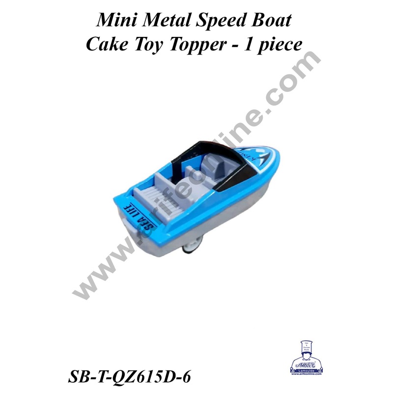 CAKE DECOR Mini Metal Speed Boat Cake Toy Topper | Decorations Figurines - 1 piece (SB-T-QZ615D-6)