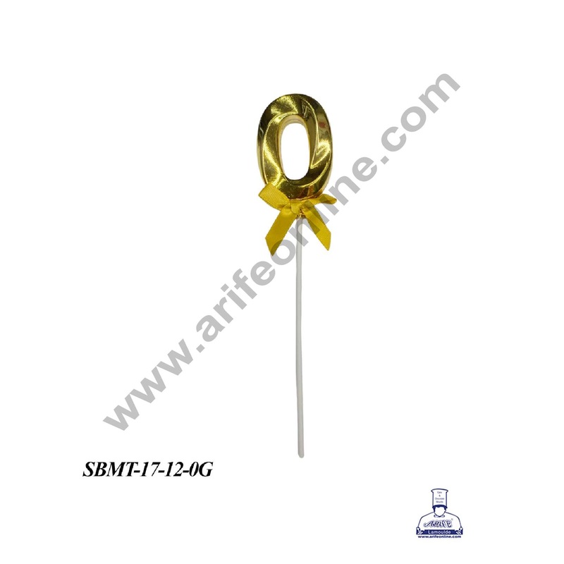 CAKE DECOR Plastic 3D Style 0 Number Cake Topper - 1 Piece