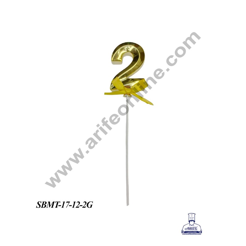 CAKE DECOR Plastic 3D Style 2 Number Cake Topper - 1 Piece