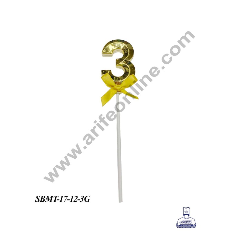 CAKE DECOR Plastic 3D Style 3 Number Cake Topper - 1 Piece