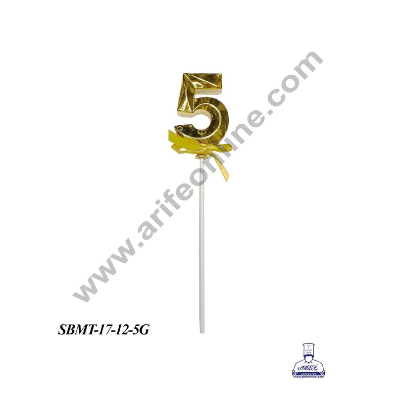 CAKE DECOR Plastic 3D Style 5 Number Cake Topper - 1 Piece