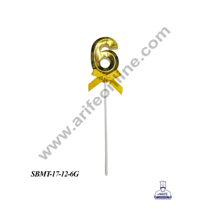 CAKE DECOR Plastic 3D Style 6 Number Cake Topper - 1 Piece