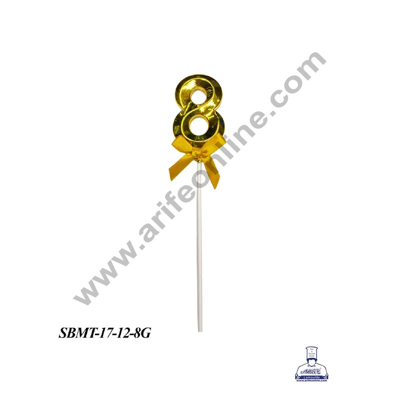 CAKE DECOR Plastic 3D Style 8 Number Cake Topper - 1 Piece
