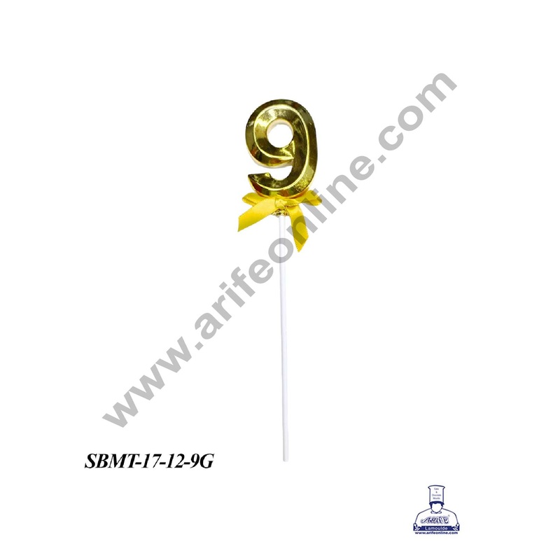 CAKE DECOR Plastic 3D Style 9 Number Cake Topper - 1 Piece