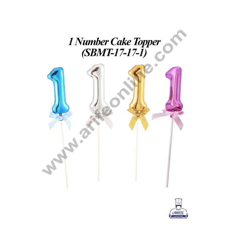 CAKE DECOR Plastic Balloon Style 1 Number Cake Topper - 1 Piece