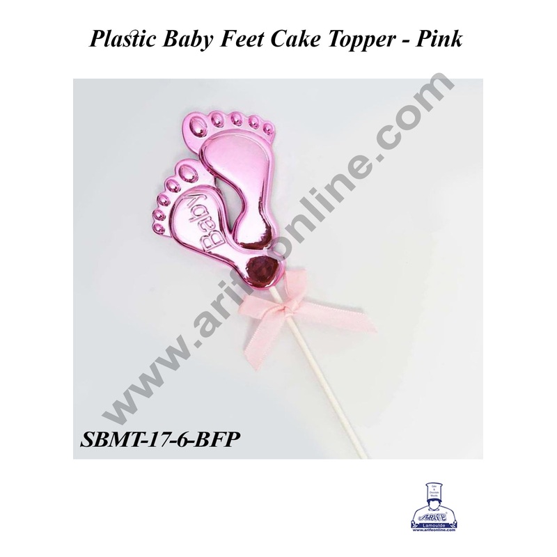 CAKE DECOR Plastic Pink Baby Feet Cake Topper | Baby Shower Theme - 1 piece