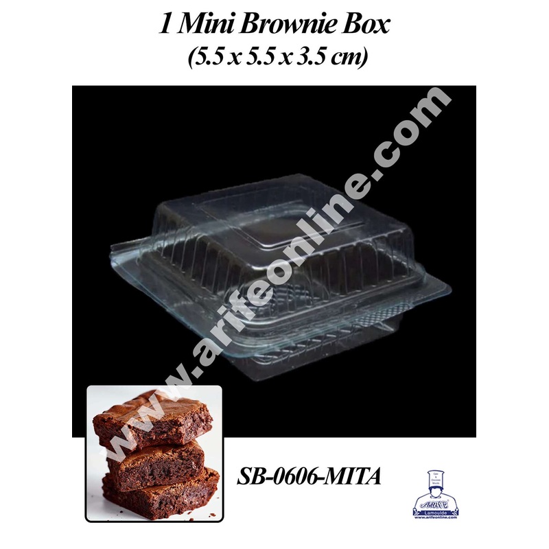 CAKE DECOR PVC 1 Mini Brownie Box | Mini Fudge Box | Mini Dessert Package - (5 Pcs Pack)