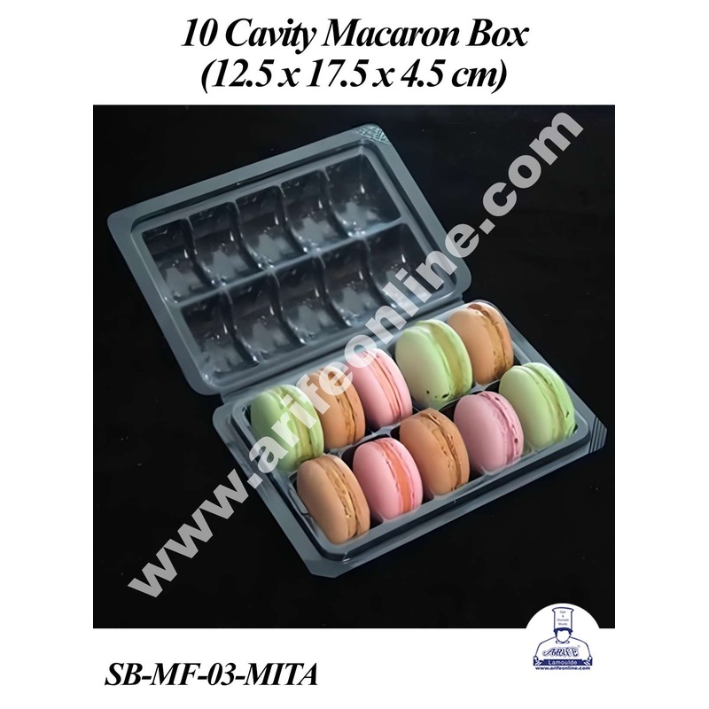 CAKE DECOR PVC 10 Macaron Box | Mini Donuts | Dessert Package - (5 Pcs Pack)