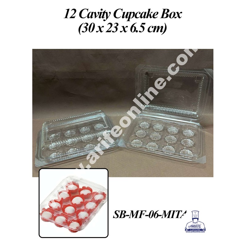 CAKE DECOR PVC 12 Cavity Cupcake Box | Muffin Box | Mini Dessert Package - (5 Pcs Pack)