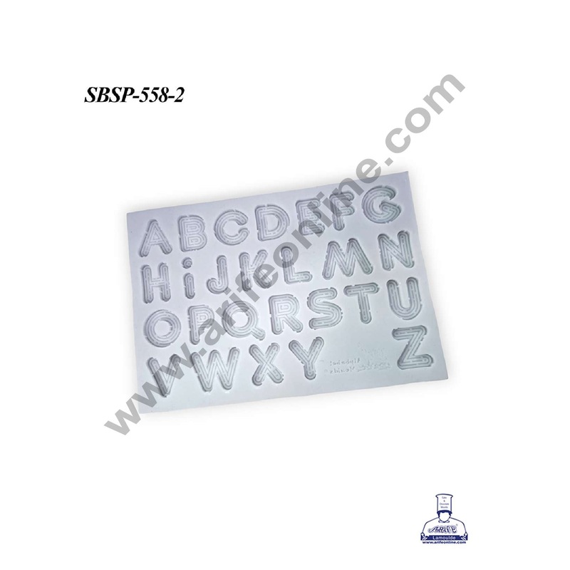 CAKE DECOR Textured Uppercase Letters Silicone Fondant mould | Cake Decoration - (SBSP-558-2)