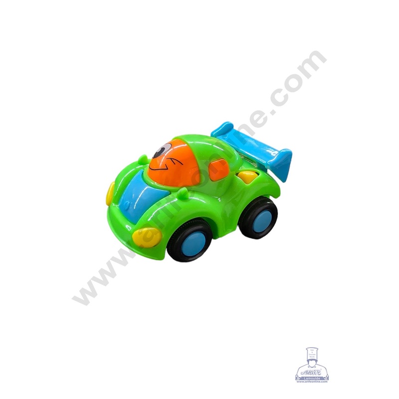 CAKE DECOR 1 Pc Fancy Theme Car Push and Go Play Toy Cake Topper Decorations Figurines - (SB-T-2012-4) Assorted Colors
