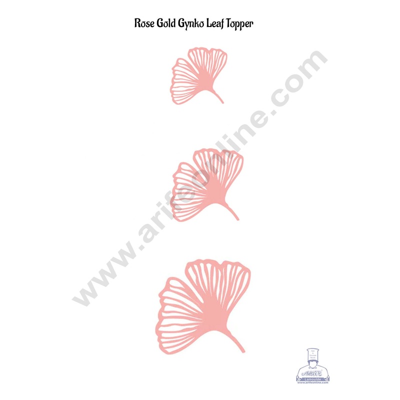 CAKE DECOR 3 pcs  Ginkgo Leaves Acrylic Finishing Cake Topper - Rose Gold (SBMT-G-03)