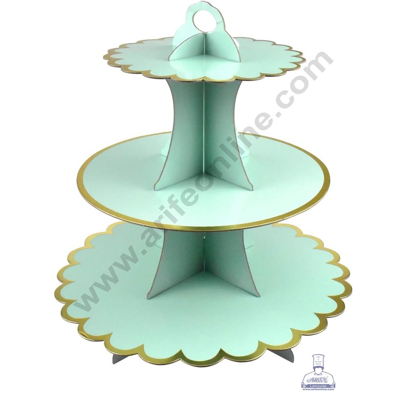 Cake Decor 3-Tier Cardboard Pastel Flower Color Design Cupcake Stand